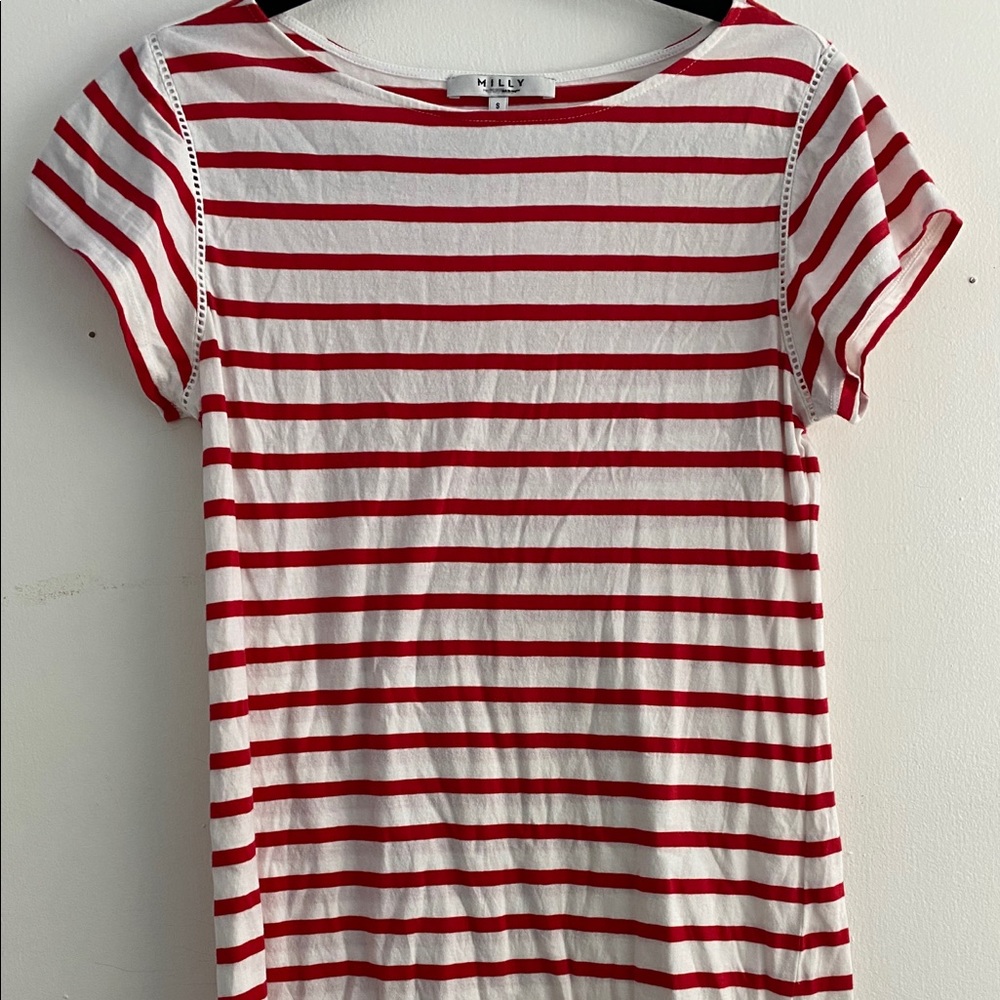 Milly red and white T shirt dress